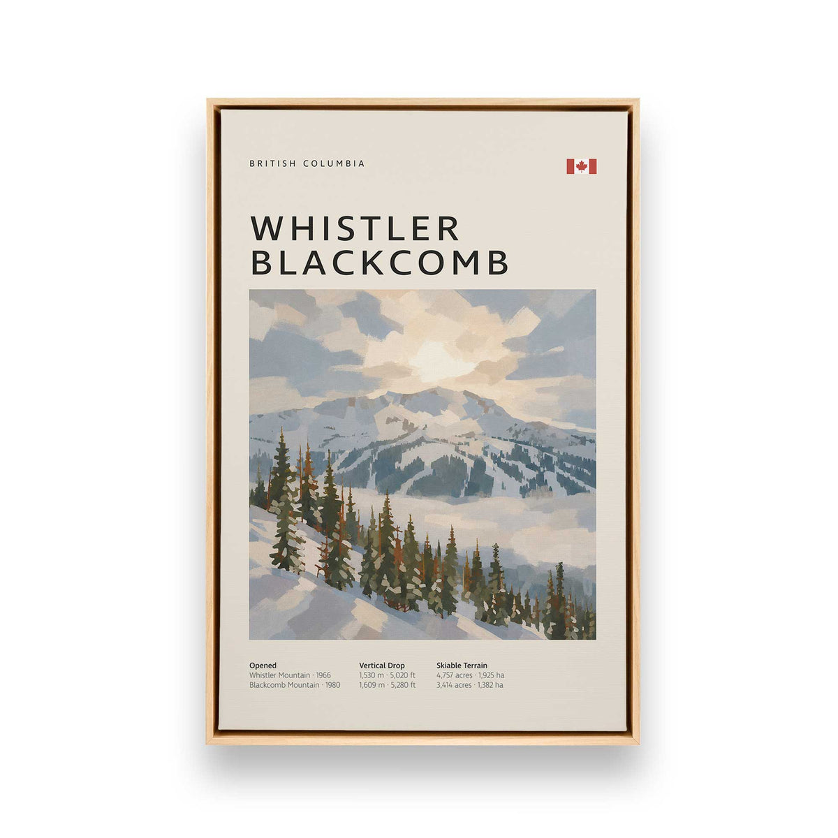 Canadian Powder Day Trio, Set of 3 Canvas Prints