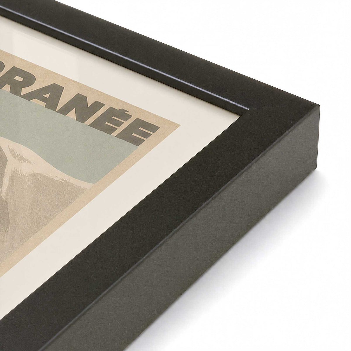 [Color:Satin Black], Picture of art in a Satin Black frame of the corner