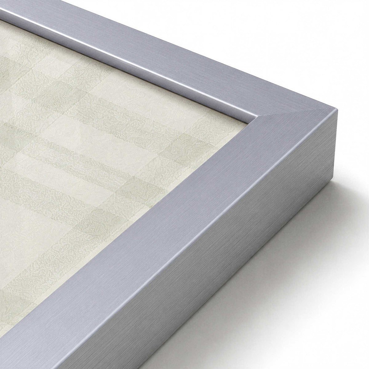 [Color:Polished Chrome], Picture of art in a Polished Chrome frame of the corner