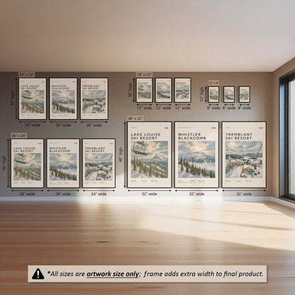 Canadian Powder Day Trio, Set of 3 Canvas Prints