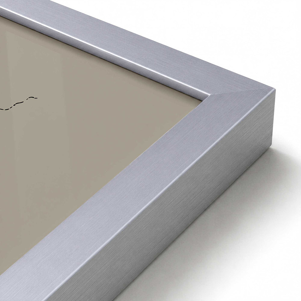 [Color:Polished Chrome], Picture of art in a Polished Chrome frame of the corner
