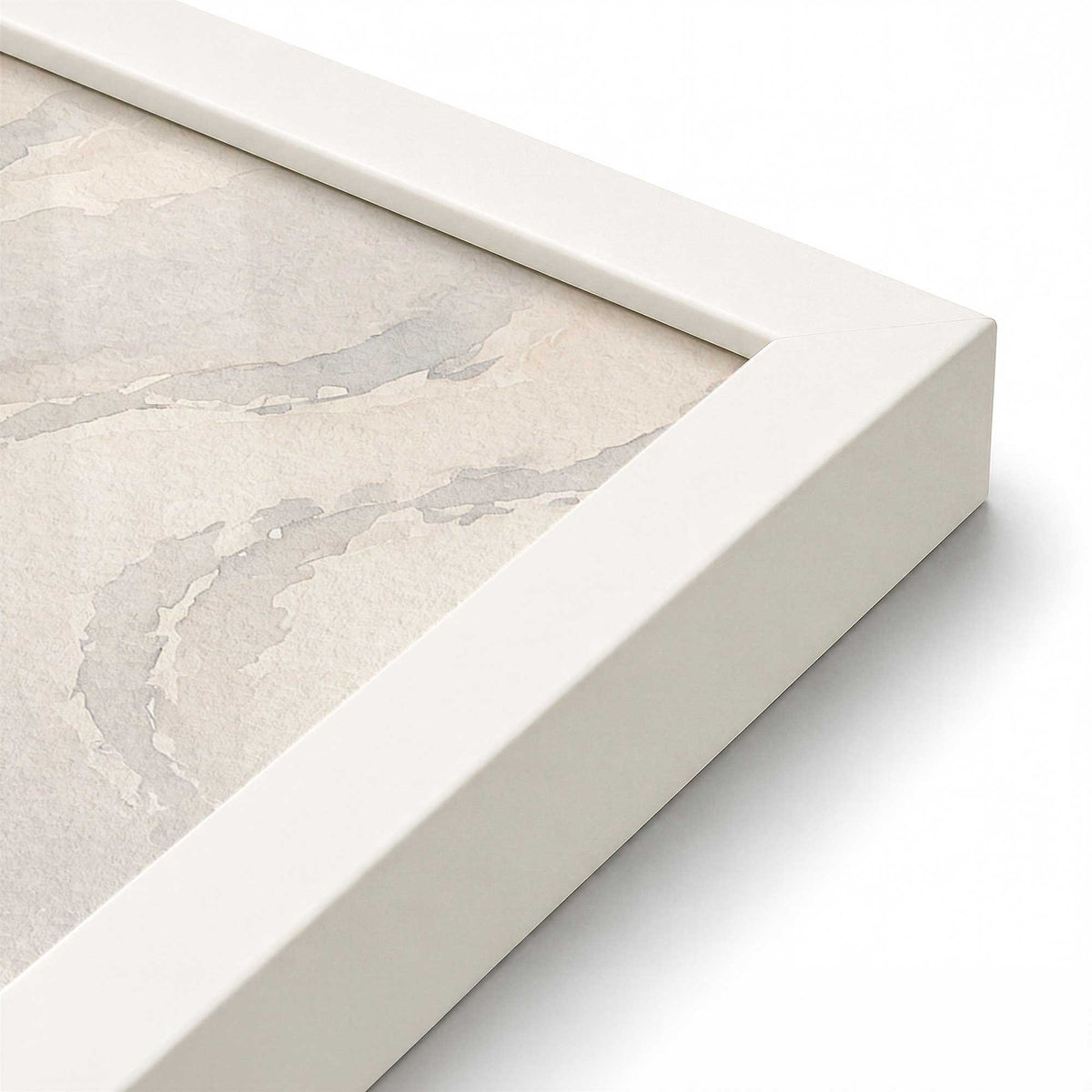 [Color:Opaque White], Picture of art in an Opaque White frame of the corner