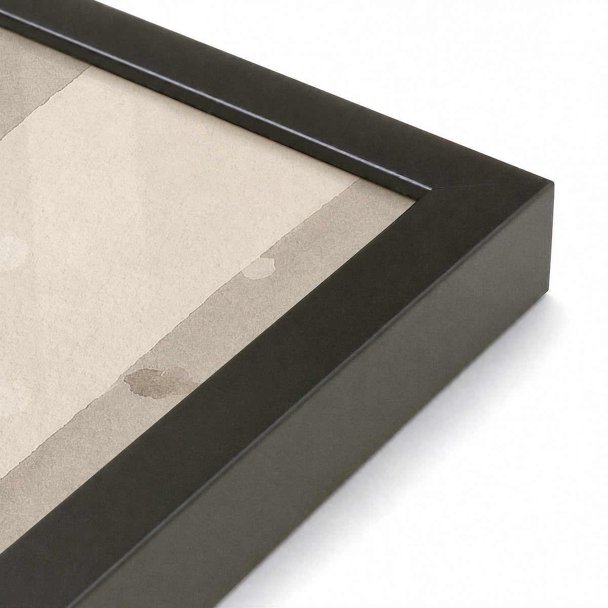 [Color:Satin Black], Picture of art in a Satin Black frame of the corner