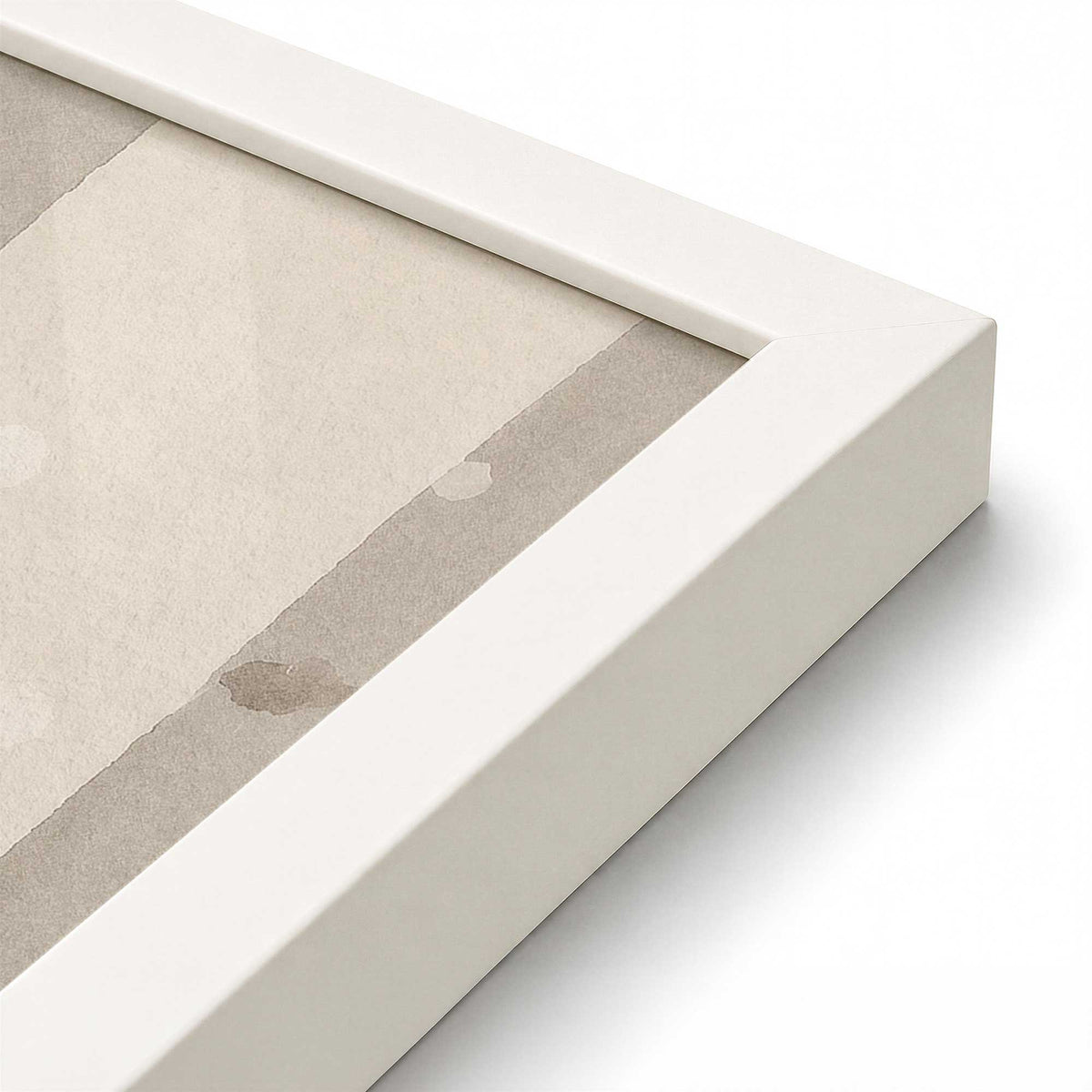 [Color:Opaque White], Picture of art in an Opaque White frame of the corner