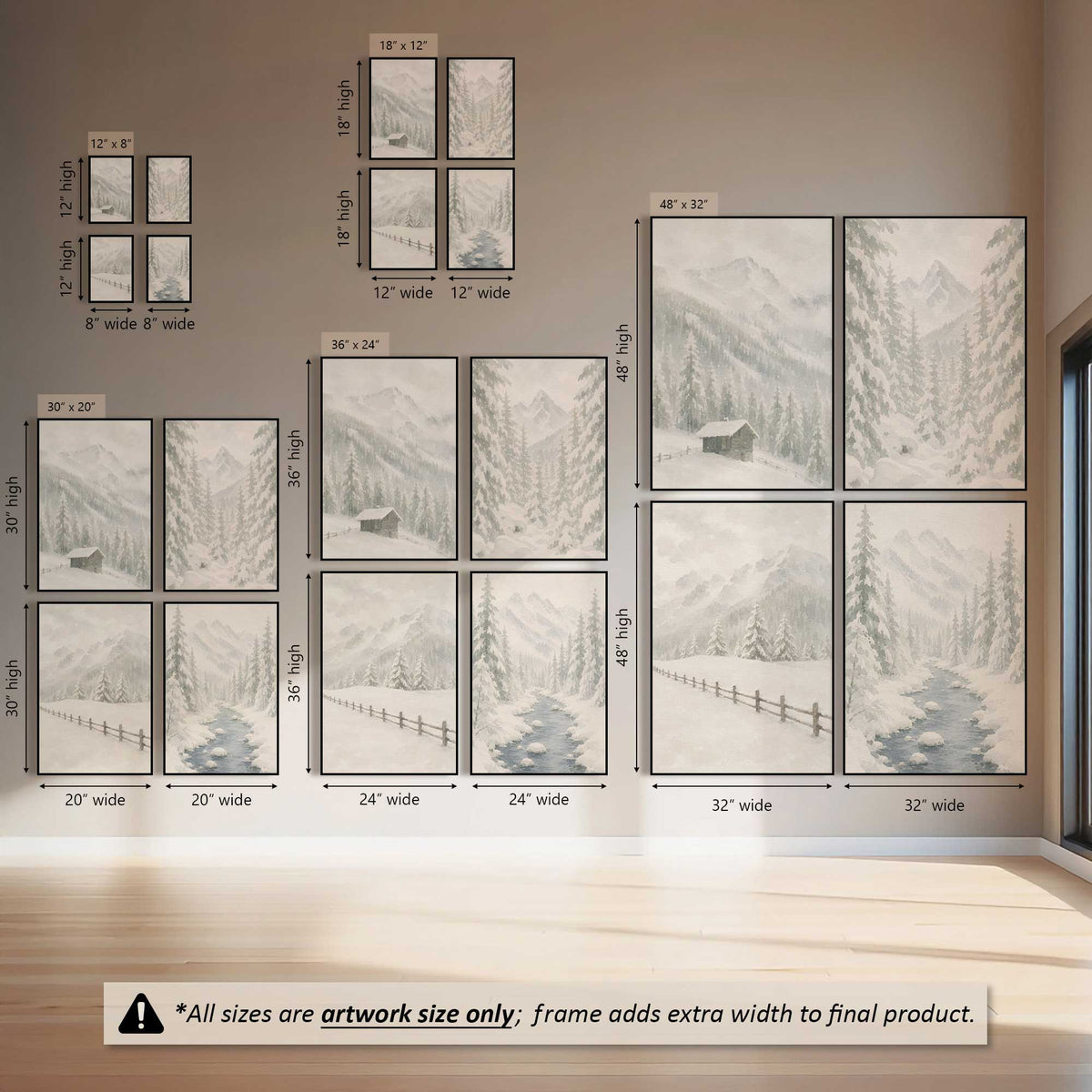 Snowed in Somewhere Duo, Set of 4 Canvas Prints