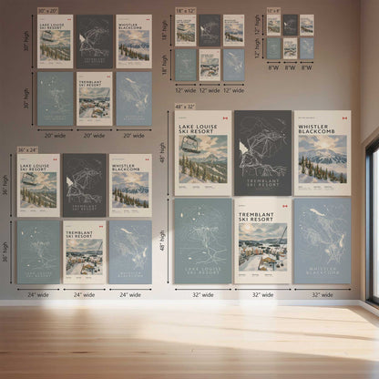 Canadian Ski Trip, Set of 6 Canvas Prints