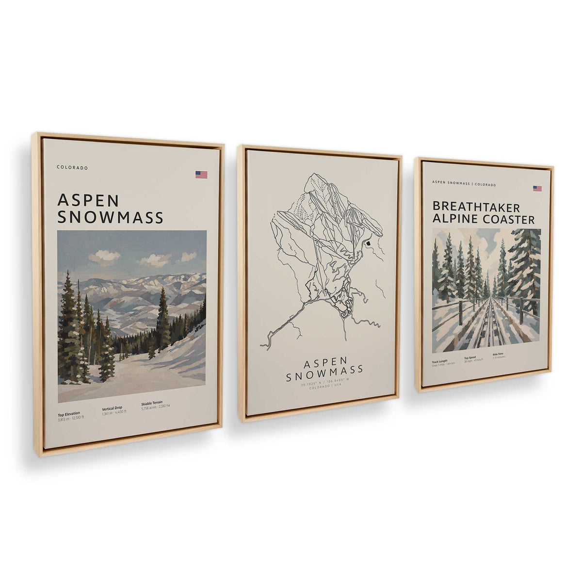 [Color:American Maple], Picture of art in an American Maple frame at an angle