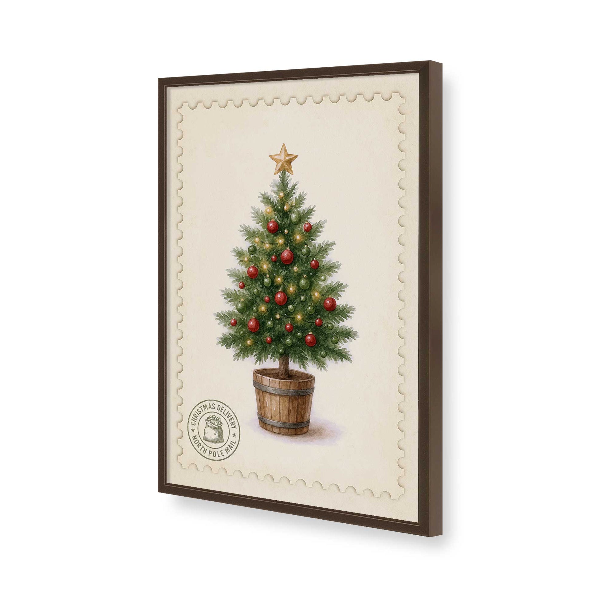 [Color:Brown], Picture of art in a Brown frame of the corner