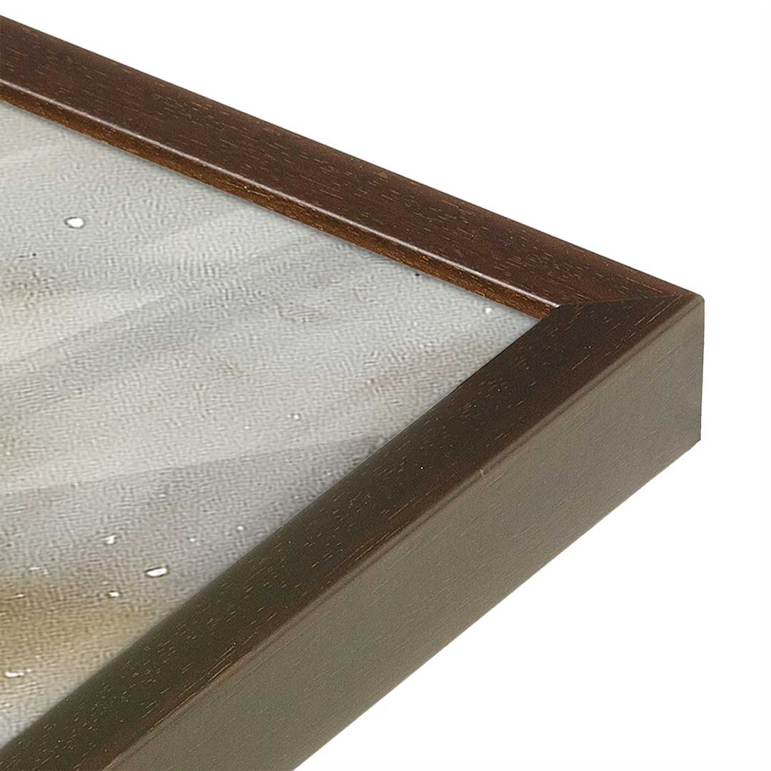[Color:Brown], Picture of art in a Brown frame at an angle