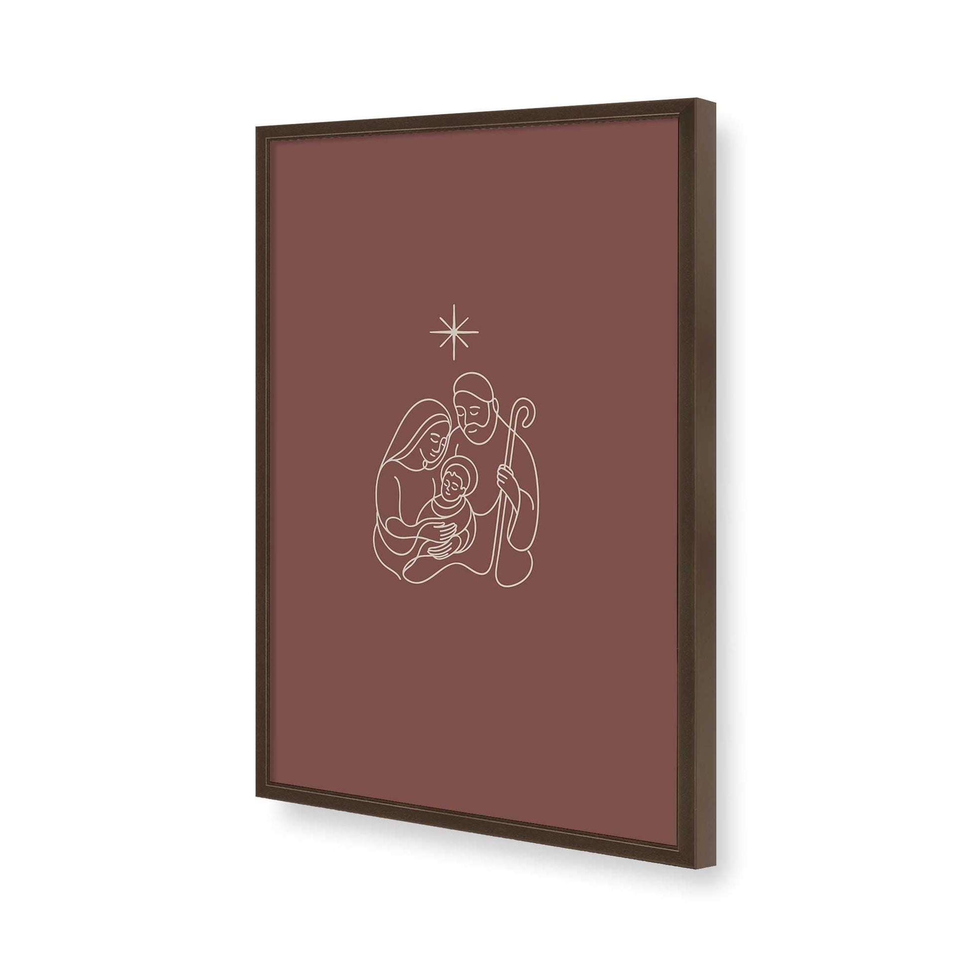 [Color:Brown], Picture of art in a Brown frame of the corner
