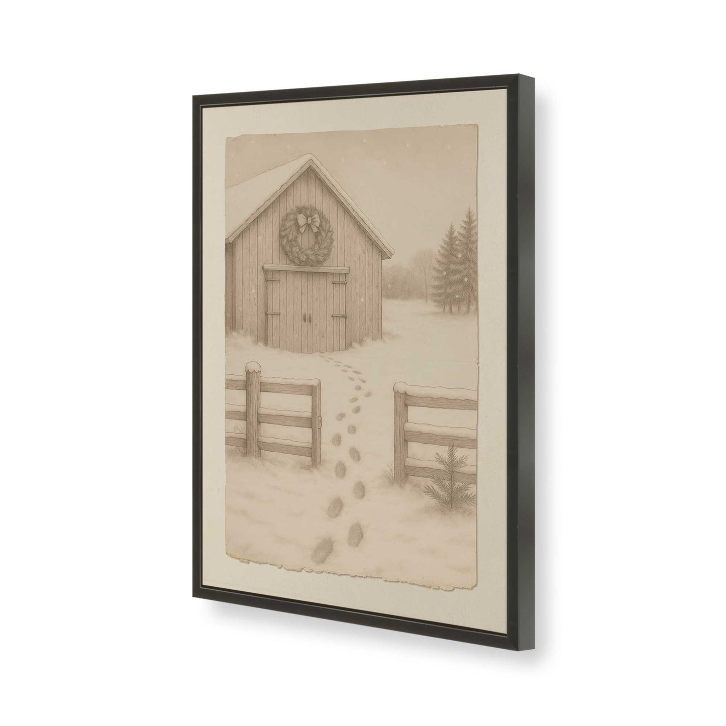 [Color:Satin Black], Picture of art in a Satin Black frame of the corner