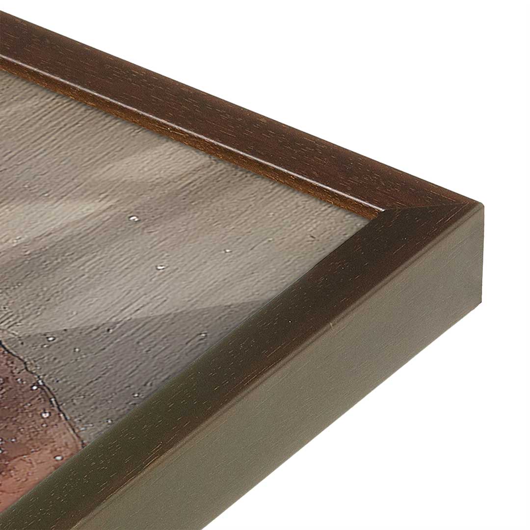 [Color:Brown], Picture of art in a Brown frame at an angle