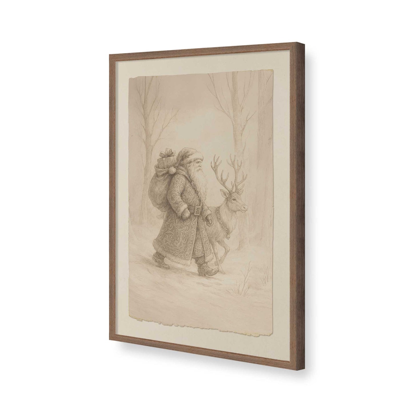 [Color:Walnut], Picture of art in a Walnut frame of the corner