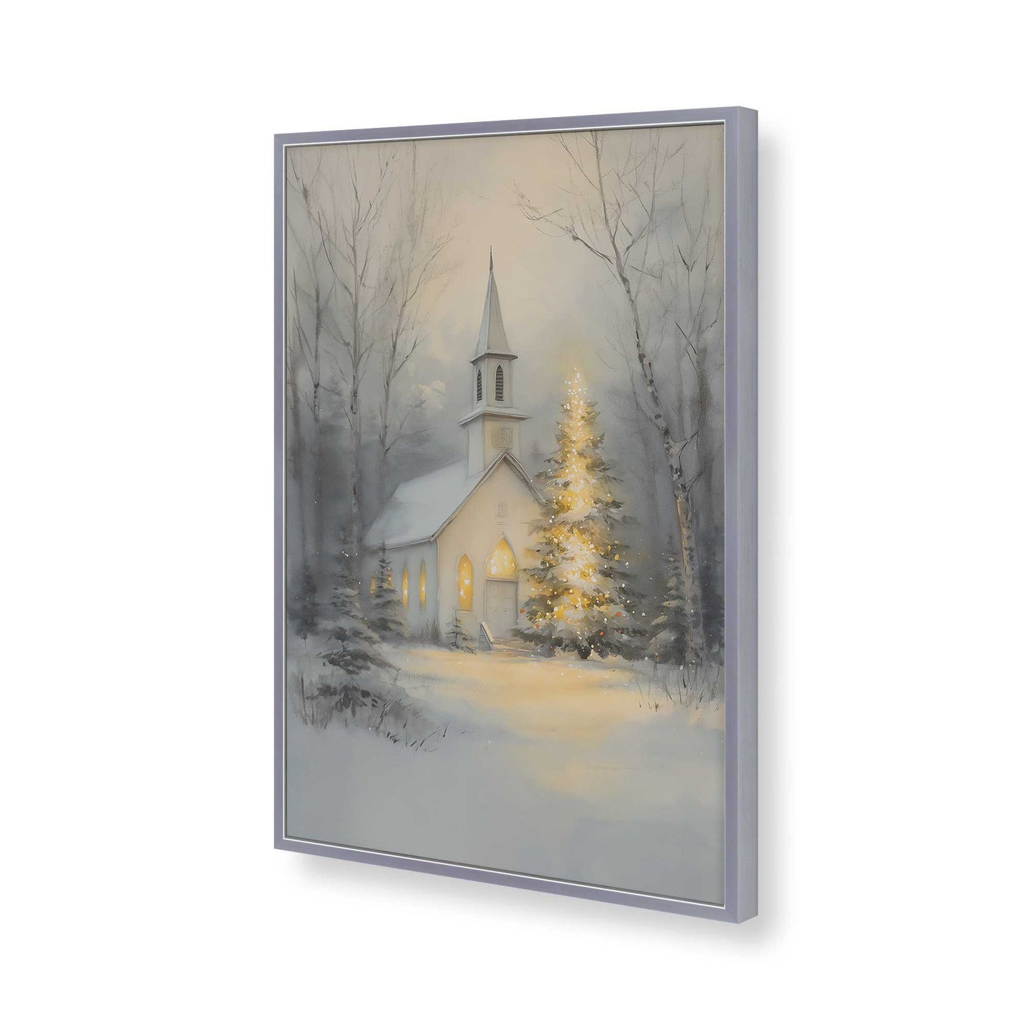 [Color:Polished Chrome], Picture of art in a Polished Chrome frame of the corner