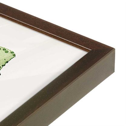 [Color:Brown], Picture of art in a Brown frame at an angle