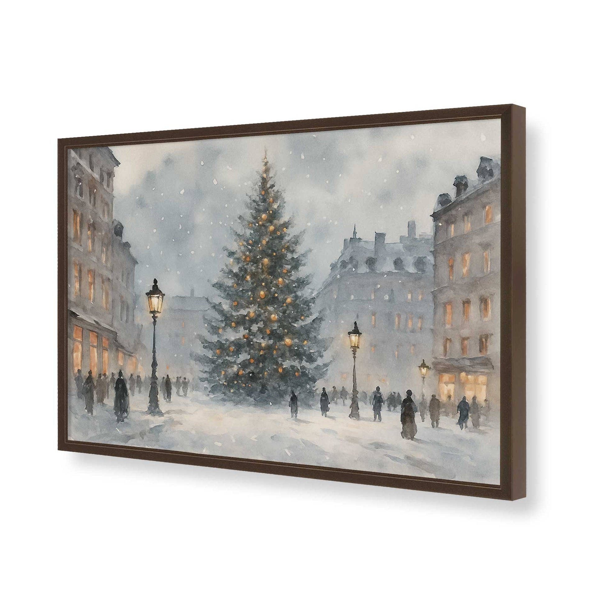 [Color:Brown], Picture of art in a Brown frame of the corner