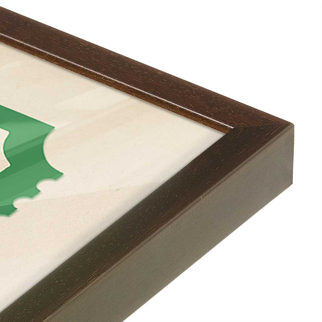 [Color:Brown], Picture of art in a Brown frame at an angle