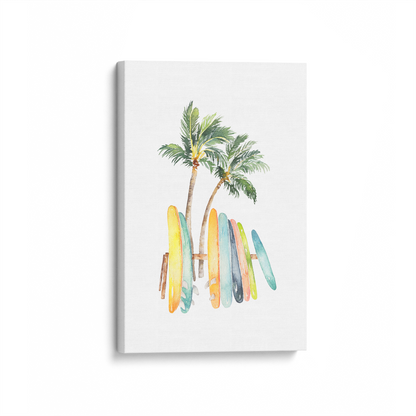 [color:Stretched Canvas], Picture of art in a black frame at angle