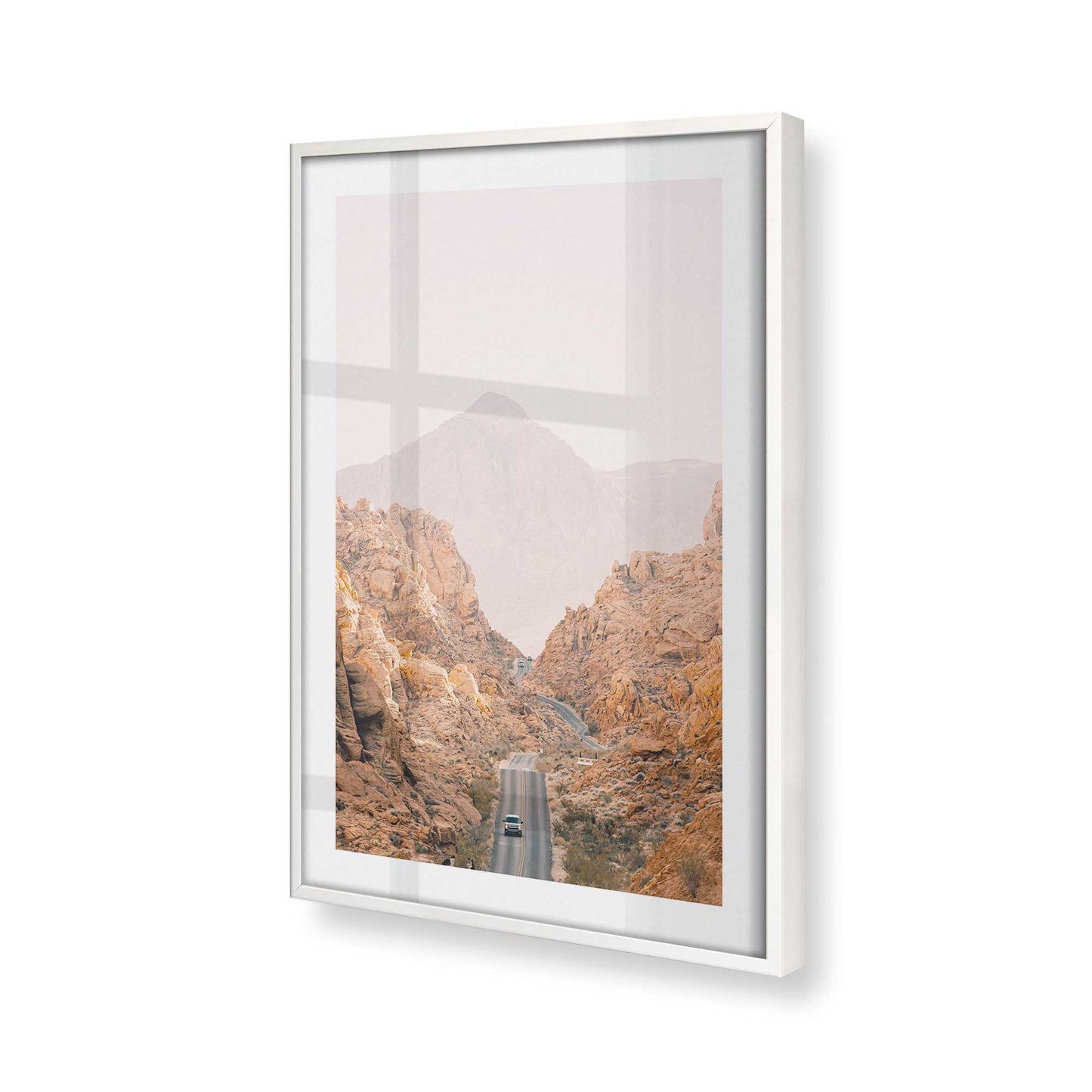 [Color:Opaque White], Picture of art in a Opaque White frame at an angle
