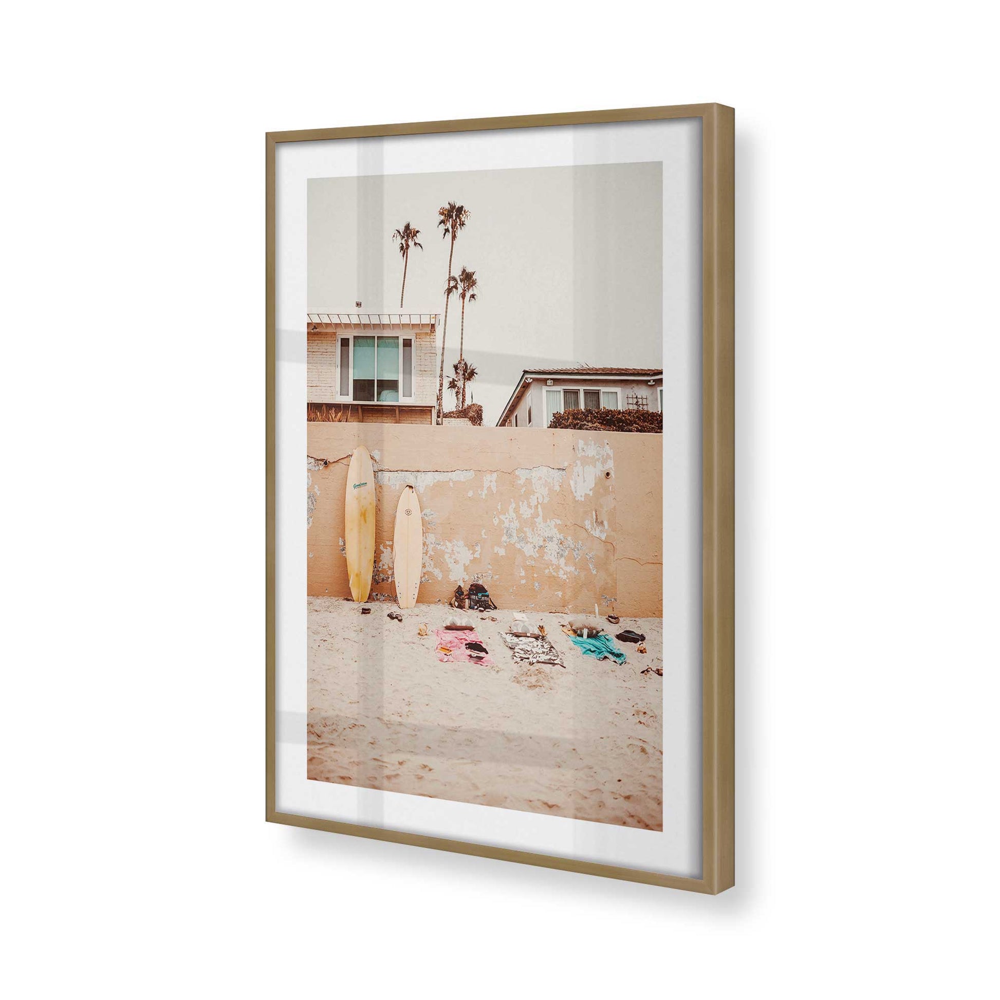 [Color:Brushed Gold], Picture of art in a Brushed Gold frame at an angle