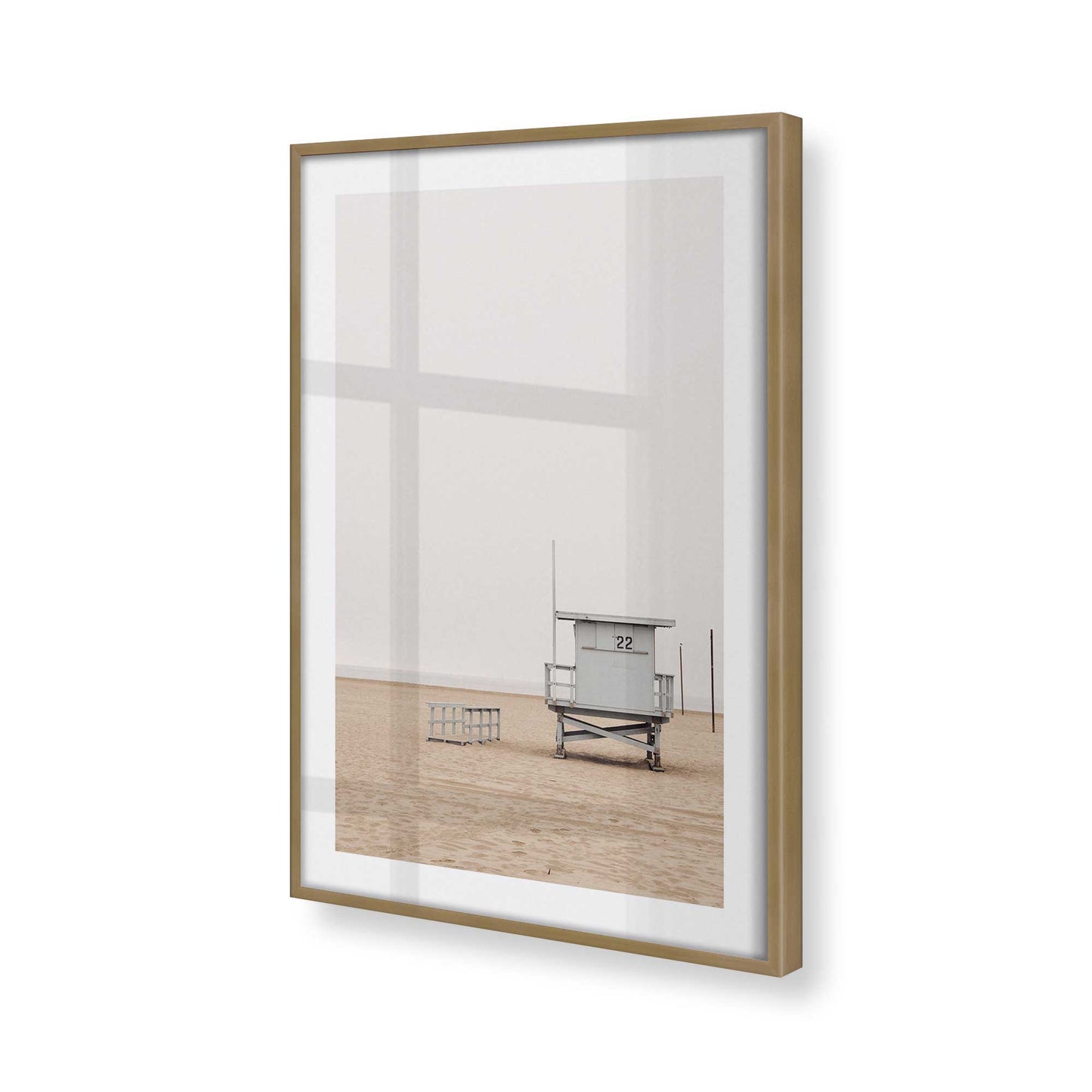 [Color:Brushed Gold], Picture of art in a Brushed Gold frame at an angle