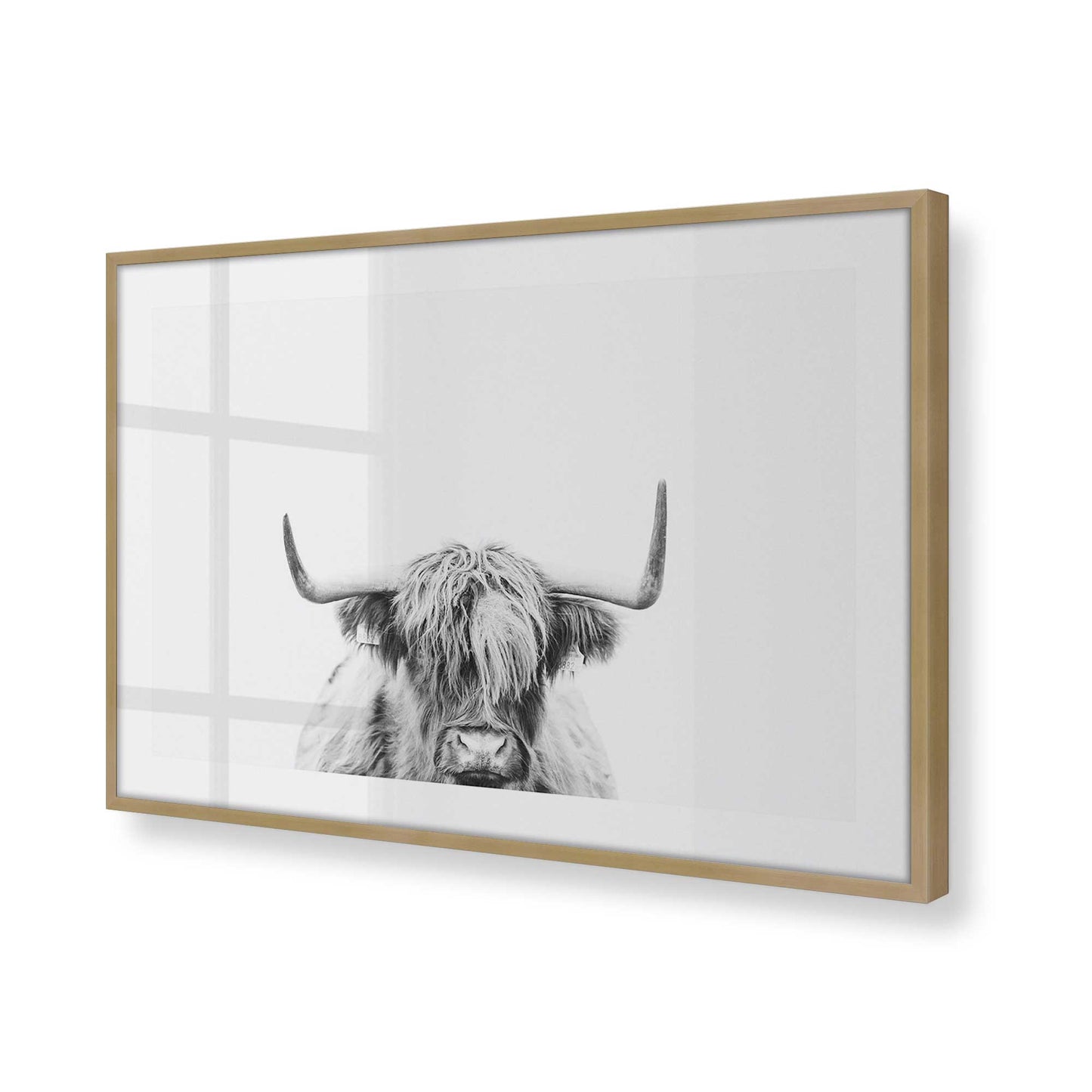 [Color:Brushed Gold], Picture of art in a Brushed Gold frame at an angle