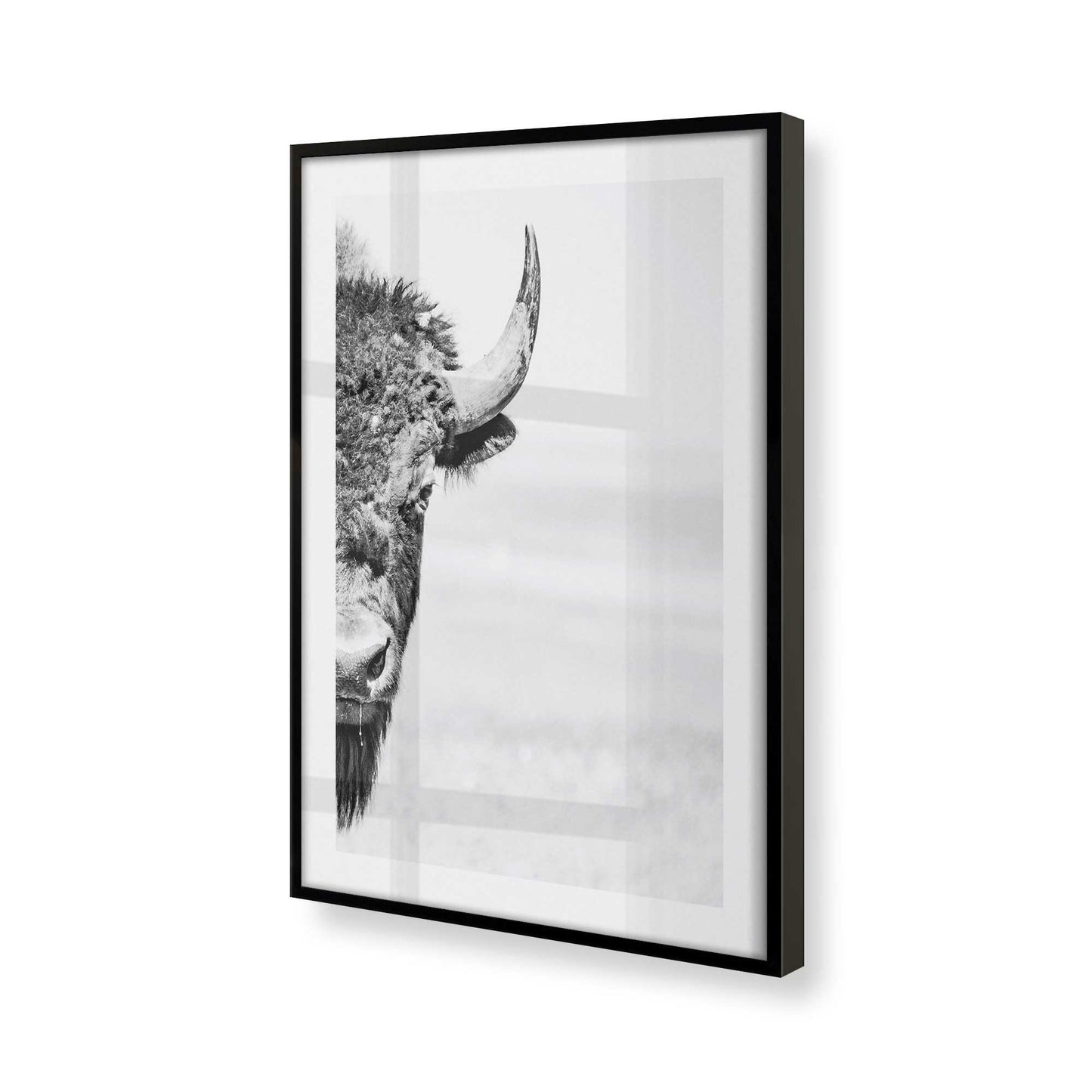 [Color:Satin Black], Picture of art in a Satin Black frame at an angle