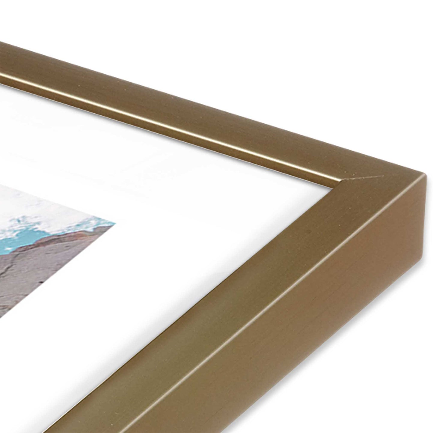[Color:Brushed Gold], Picture of art in a Brushed Gold frame of the corner