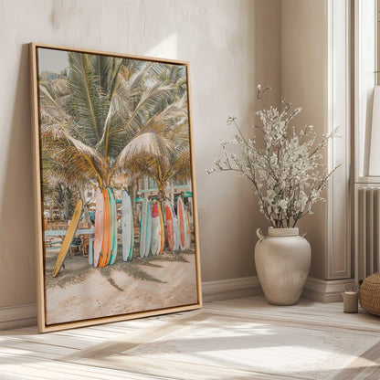 Row of Surfboards Canvas Print