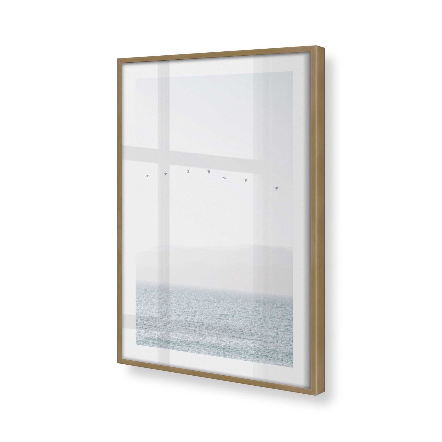 [Color:Brushed Gold], Picture of art in a Brushed Gold frame at an angle