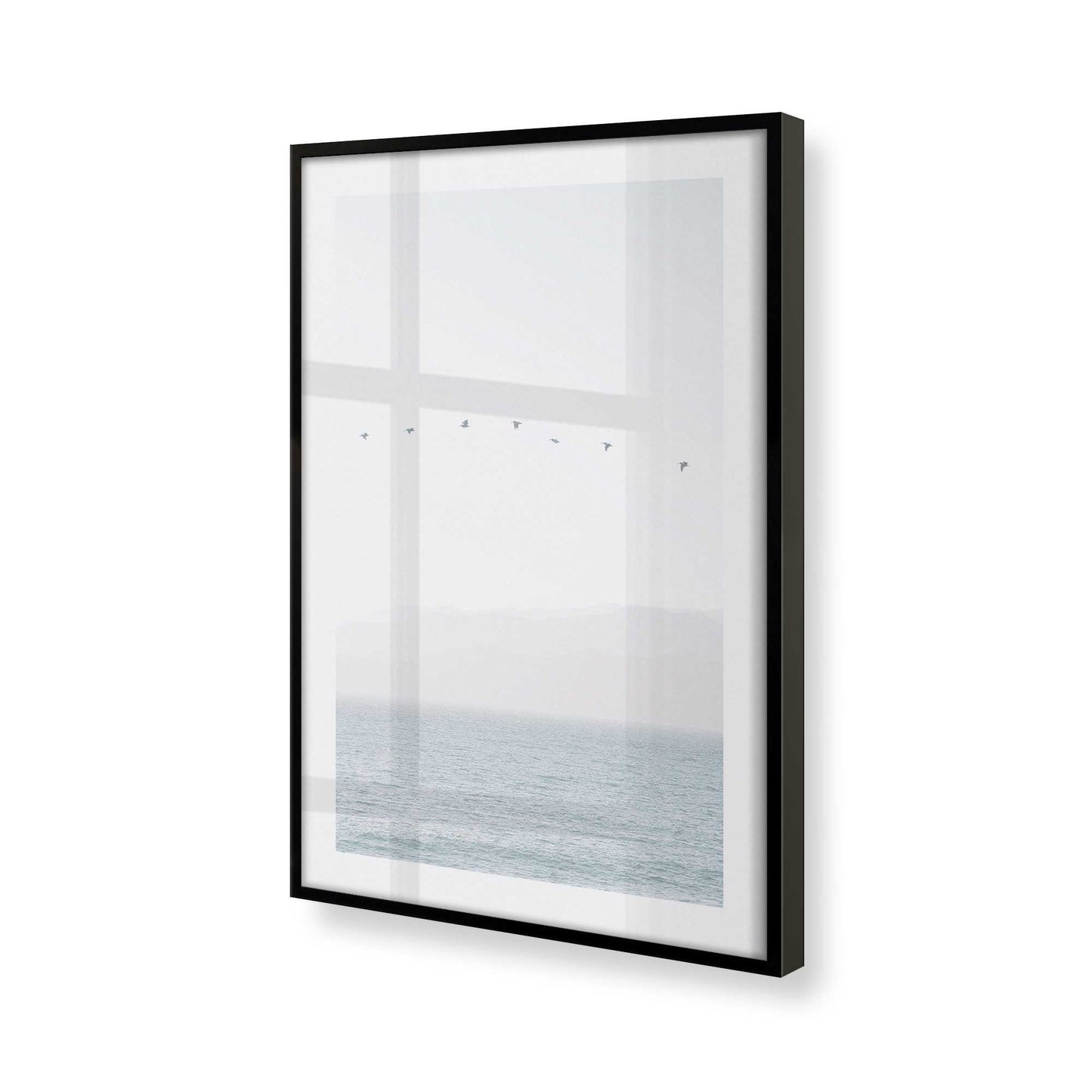 [Color:Satin Black], Picture of art in a Satin Black frame at an angle