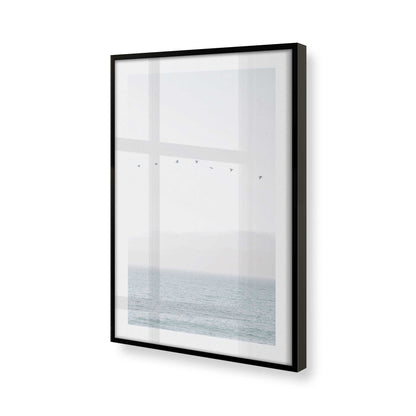 [Color:Satin Black], Picture of art in a Satin Black frame at an angle