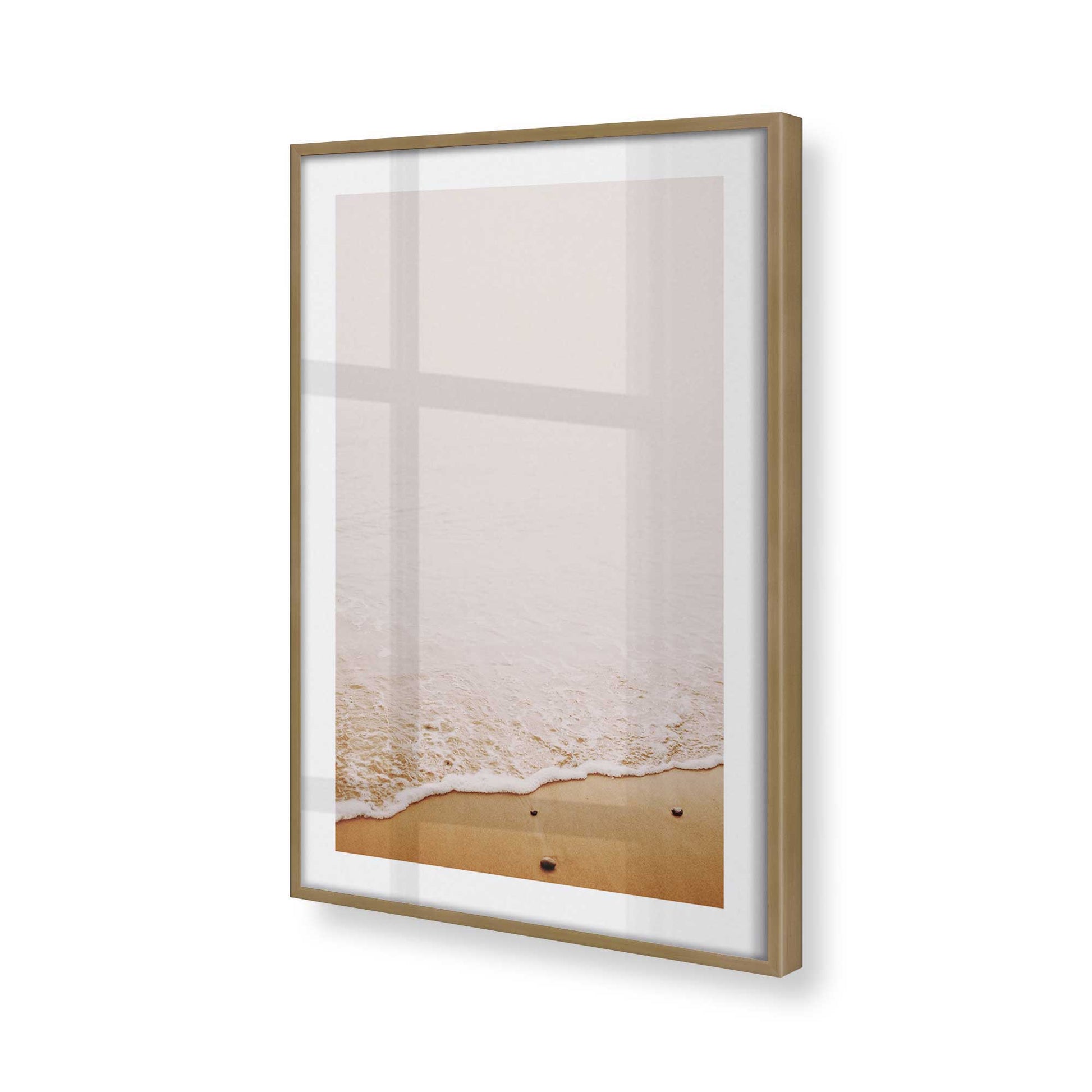 [Color:Brushed Gold], Picture of art in a Brushed Gold frame at an angle