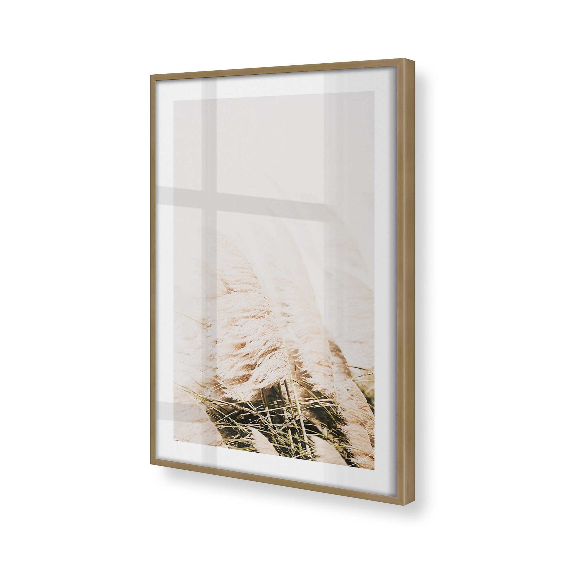 [Color:Brushed Gold], Picture of art in a Brushed Gold frame at an angle