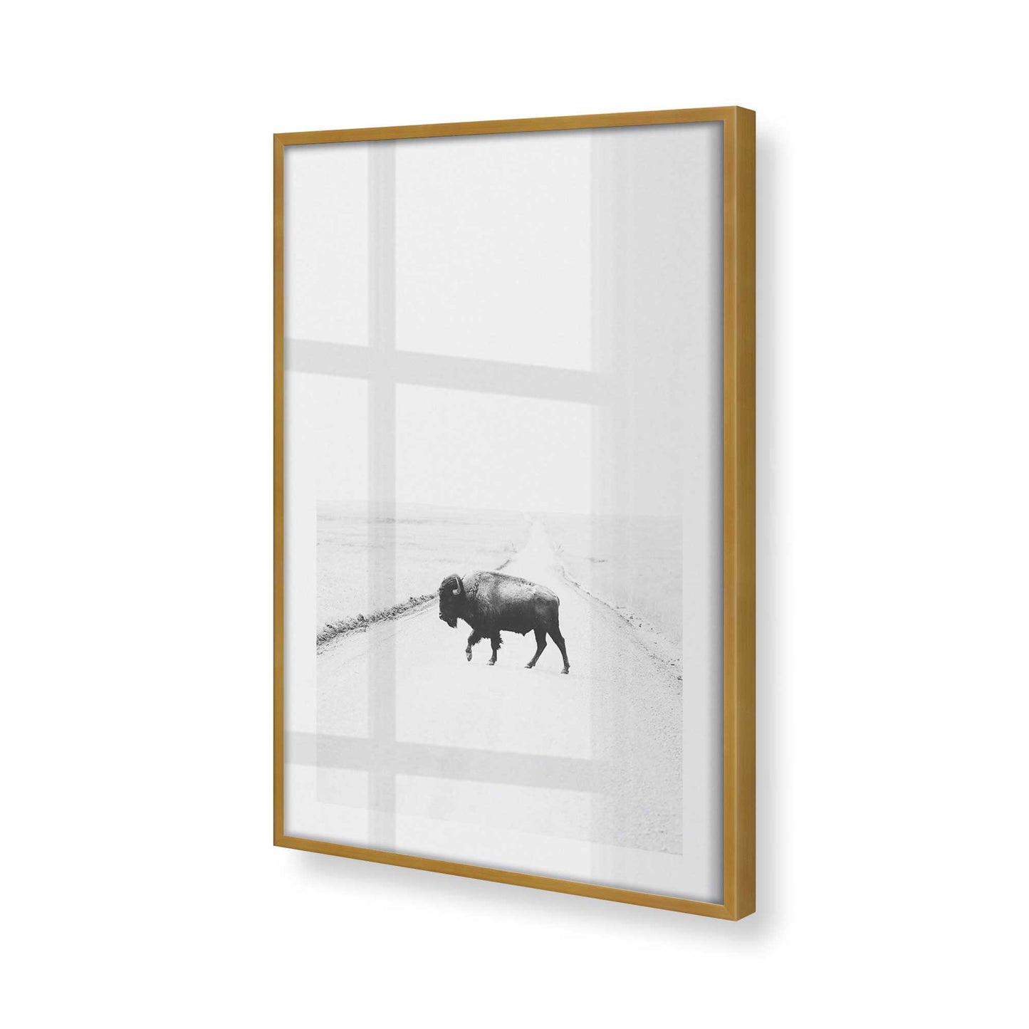 [Color:Polished Gold], Picture of art in a Polished Gold frame at an angle
