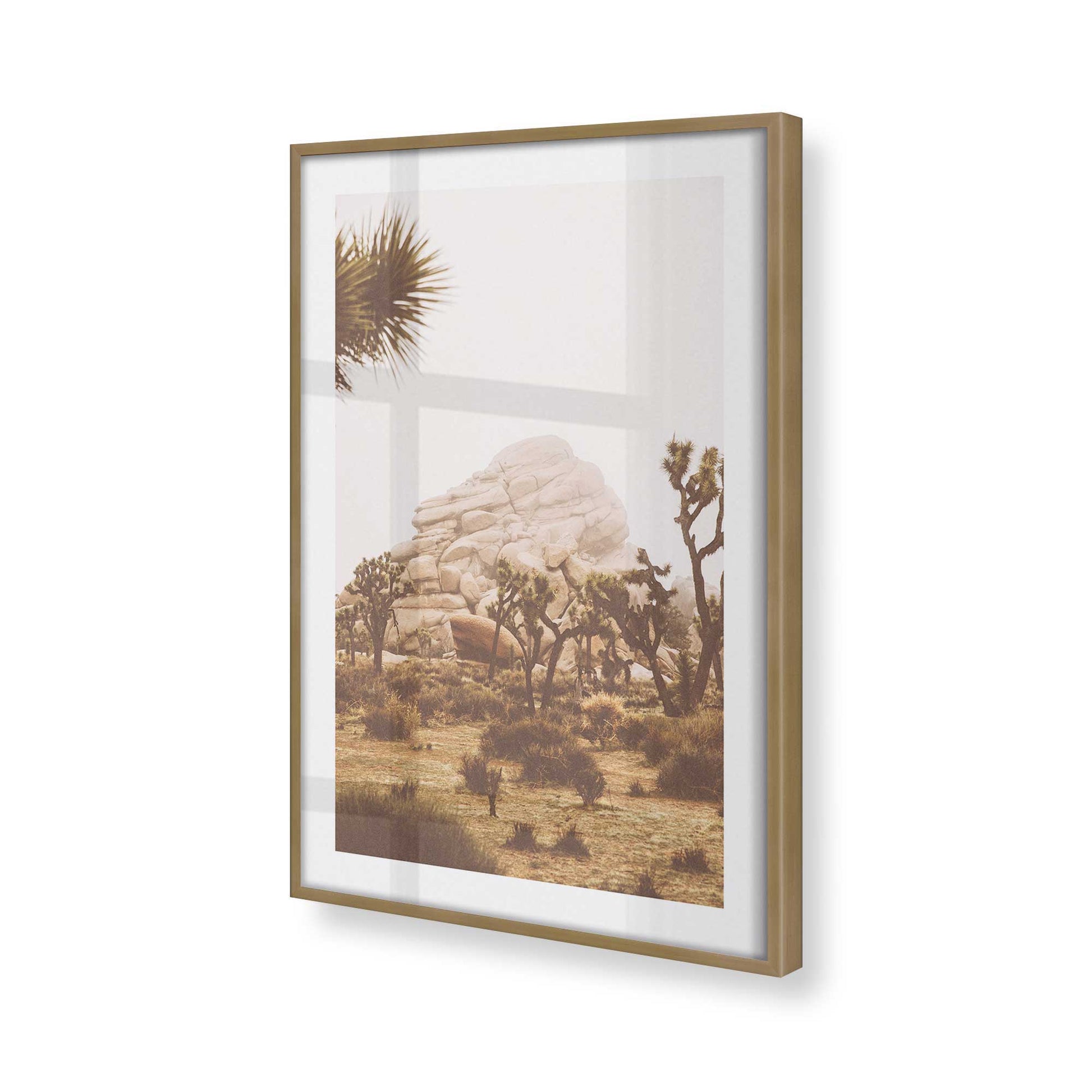 [Color:Brushed Gold], Picture of art in a Brushed Gold frame at an angle