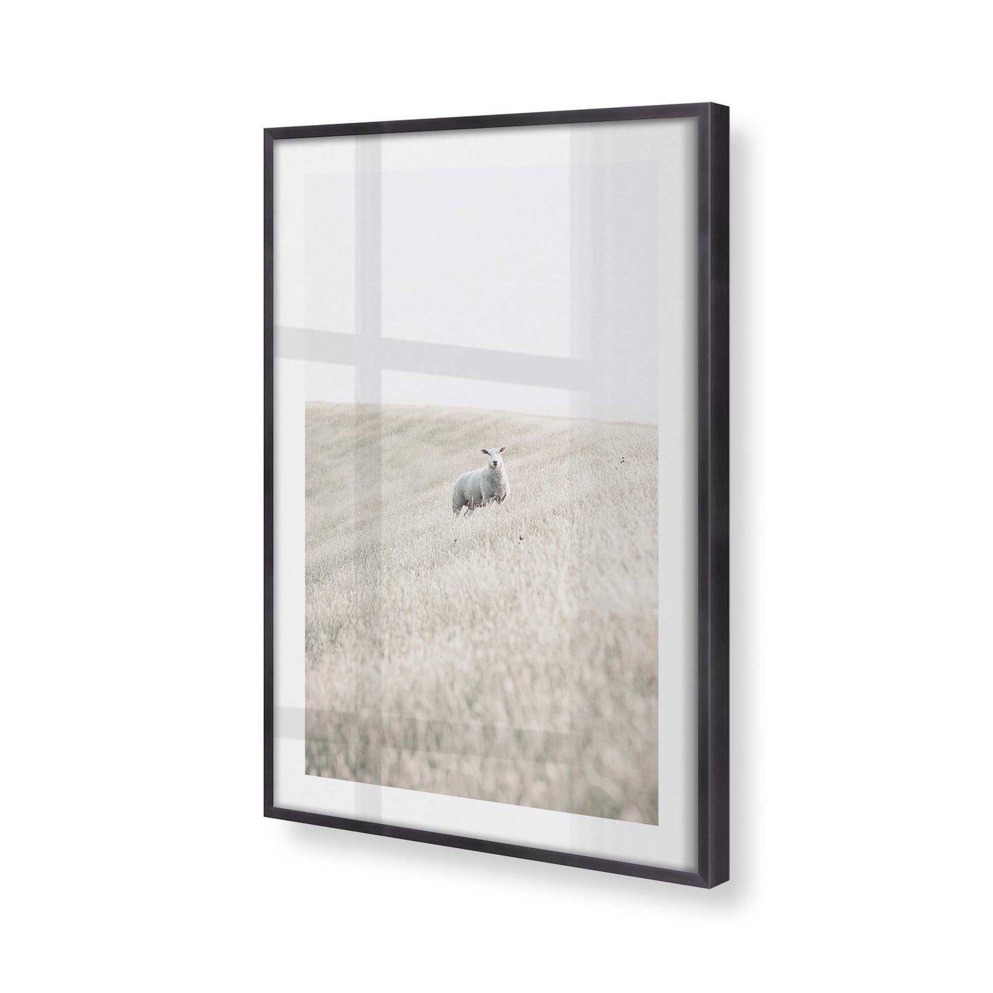 [Color:Weathered Zinc], Picture of art in a Weathered Zinc frame at an angle