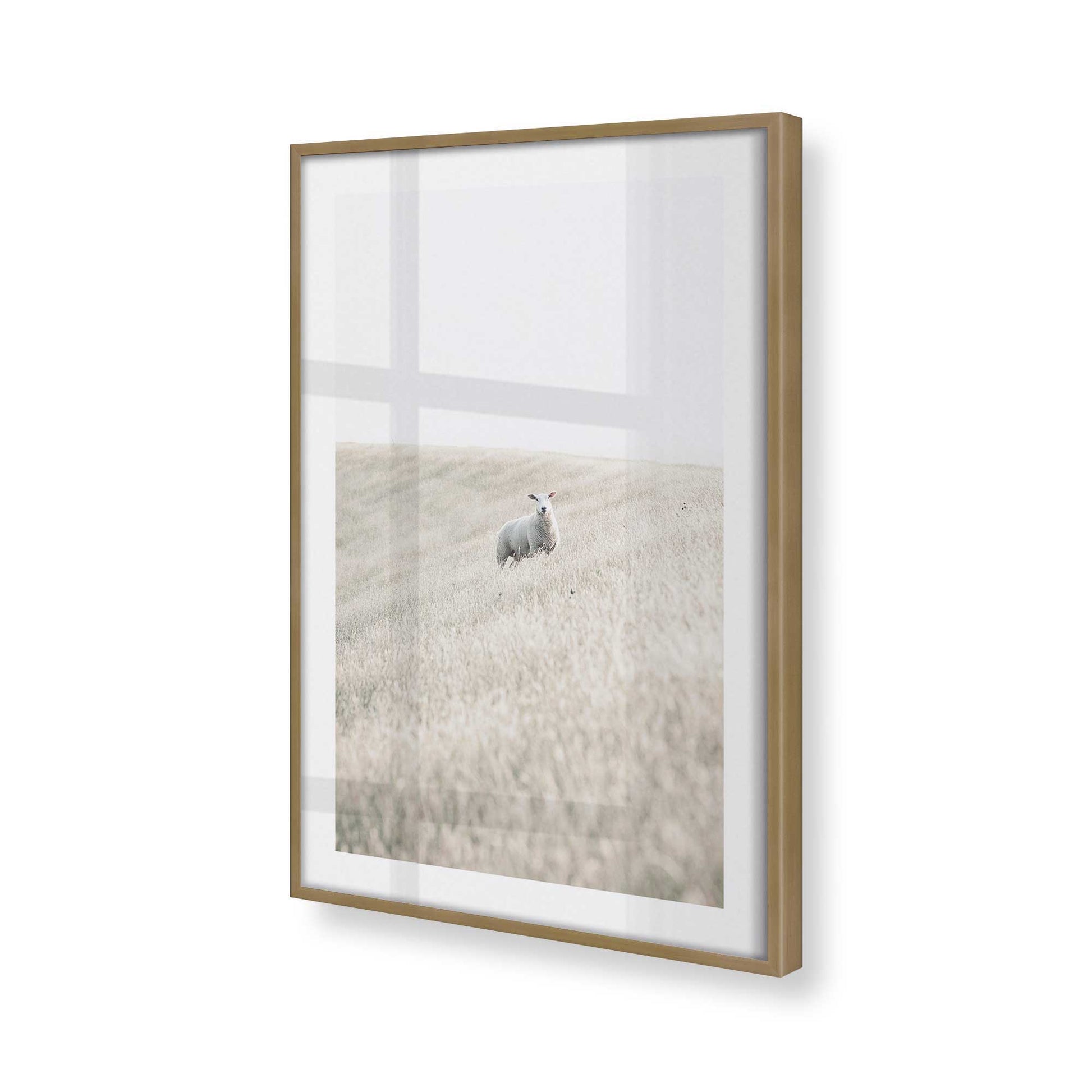 [Color:Brushed Gold], Picture of art in a Brushed Gold frame at an angle