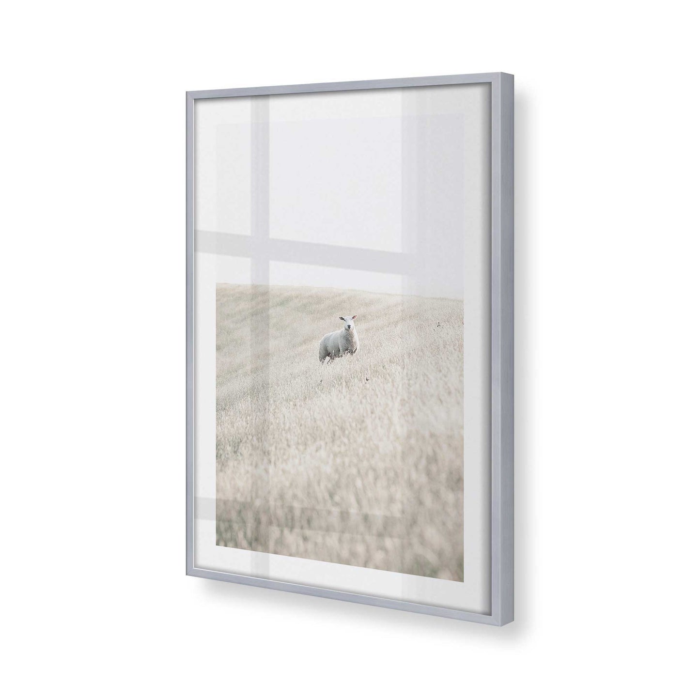[Color:Polished Chrome], Picture of art in a Polished Chrome frame at an angle