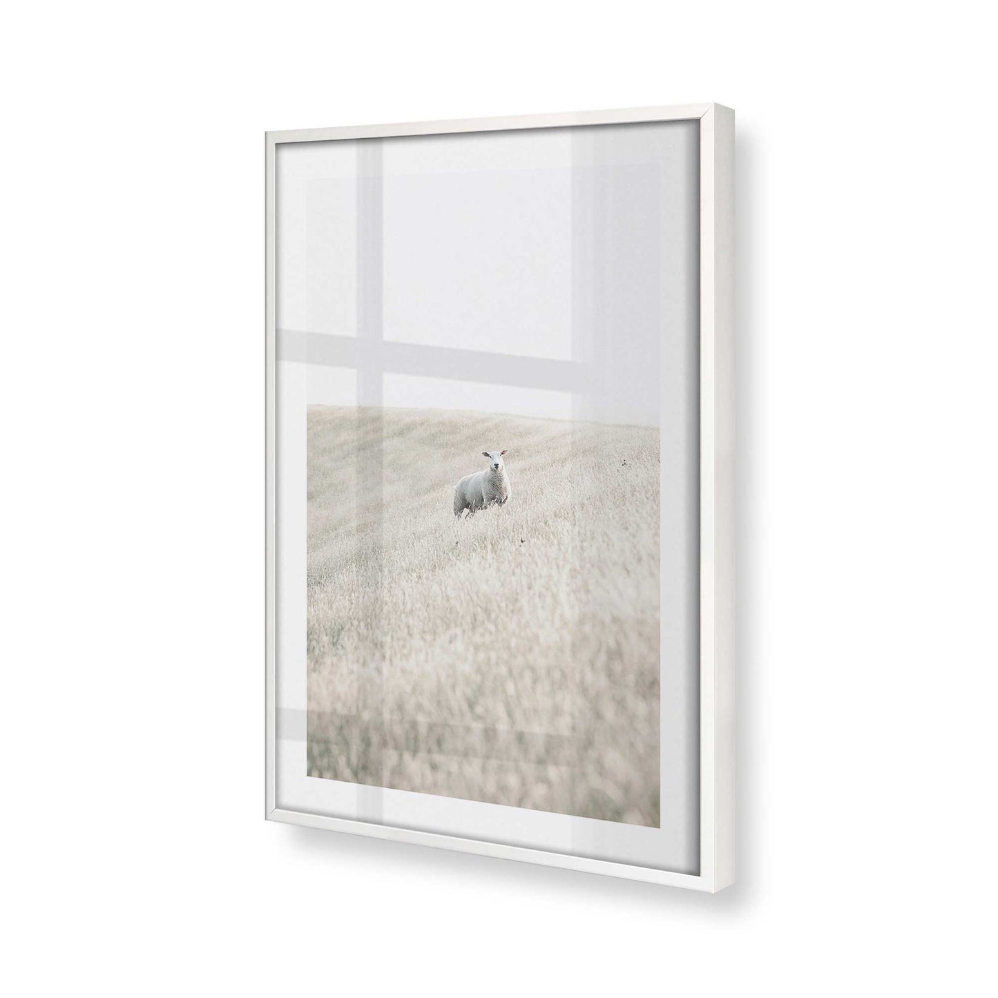 [Color:Opaque White], Picture of art in a Opaque White frame at an angle