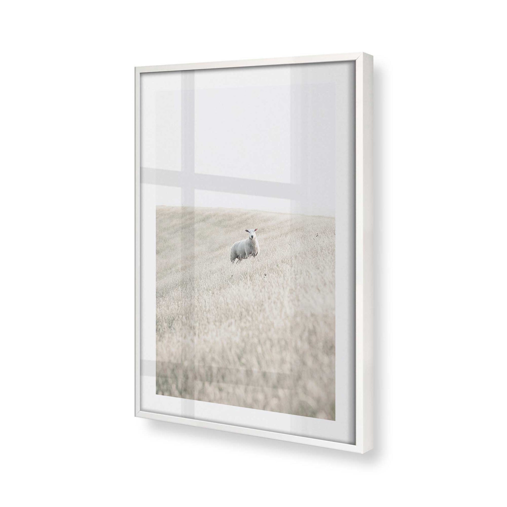 [Color:Opaque White], Picture of art in a Opaque White frame at an angle