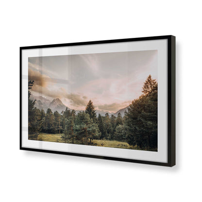 [Color:Satin Black], Picture of art in a Satin Black frame at an angle