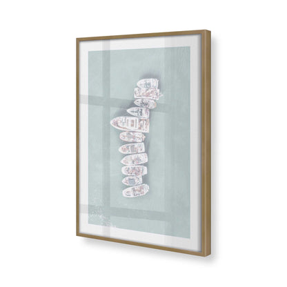 [Color:Brushed Gold], Picture of art in a Brushed Gold frame at an angle