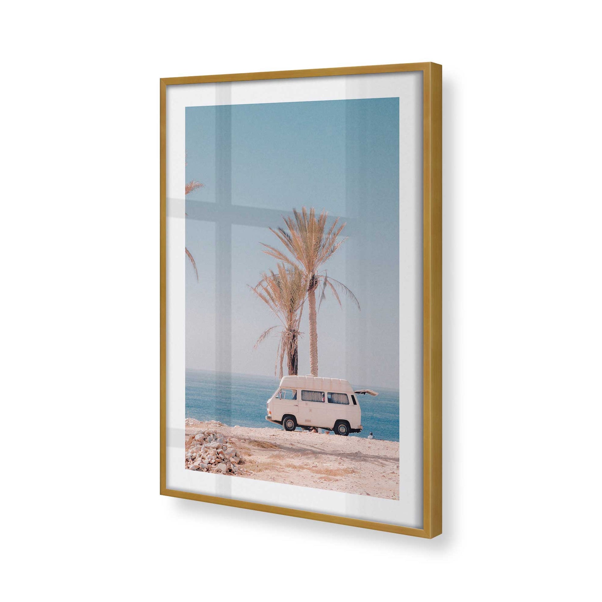 [Color:Polished Gold], Picture of art in a Polished Gold frame at an angle