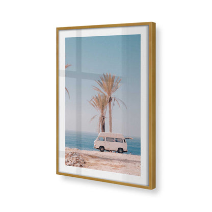 [Color:Polished Gold], Picture of art in a Polished Gold frame at an angle