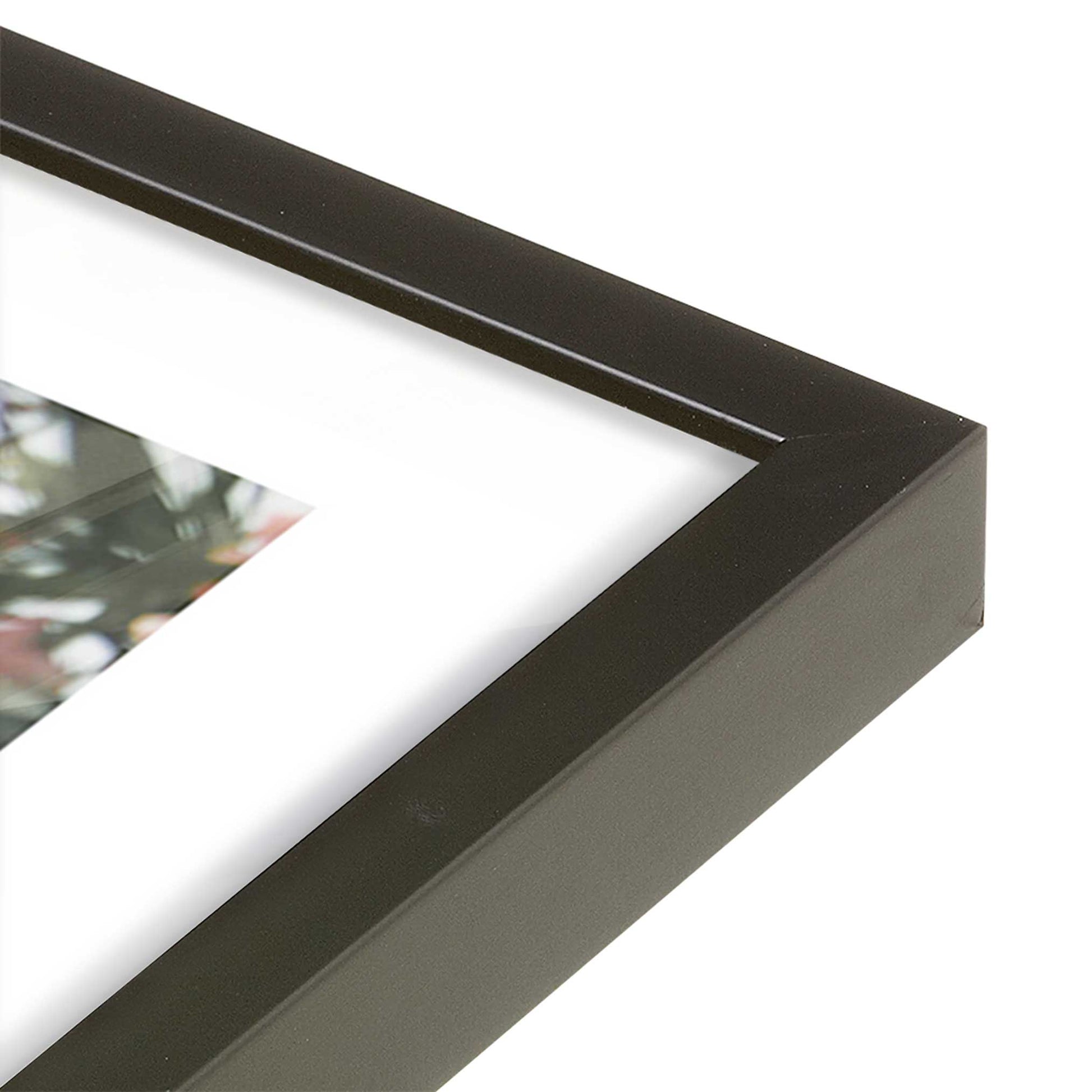 [Color:Satin Black], Picture of art in a Satin Black frame at an angle
