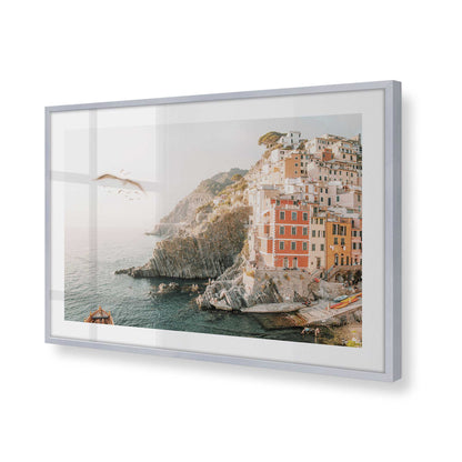 [Color:Polished Chrome], Picture of art in a Polished Chrome frame of the corner