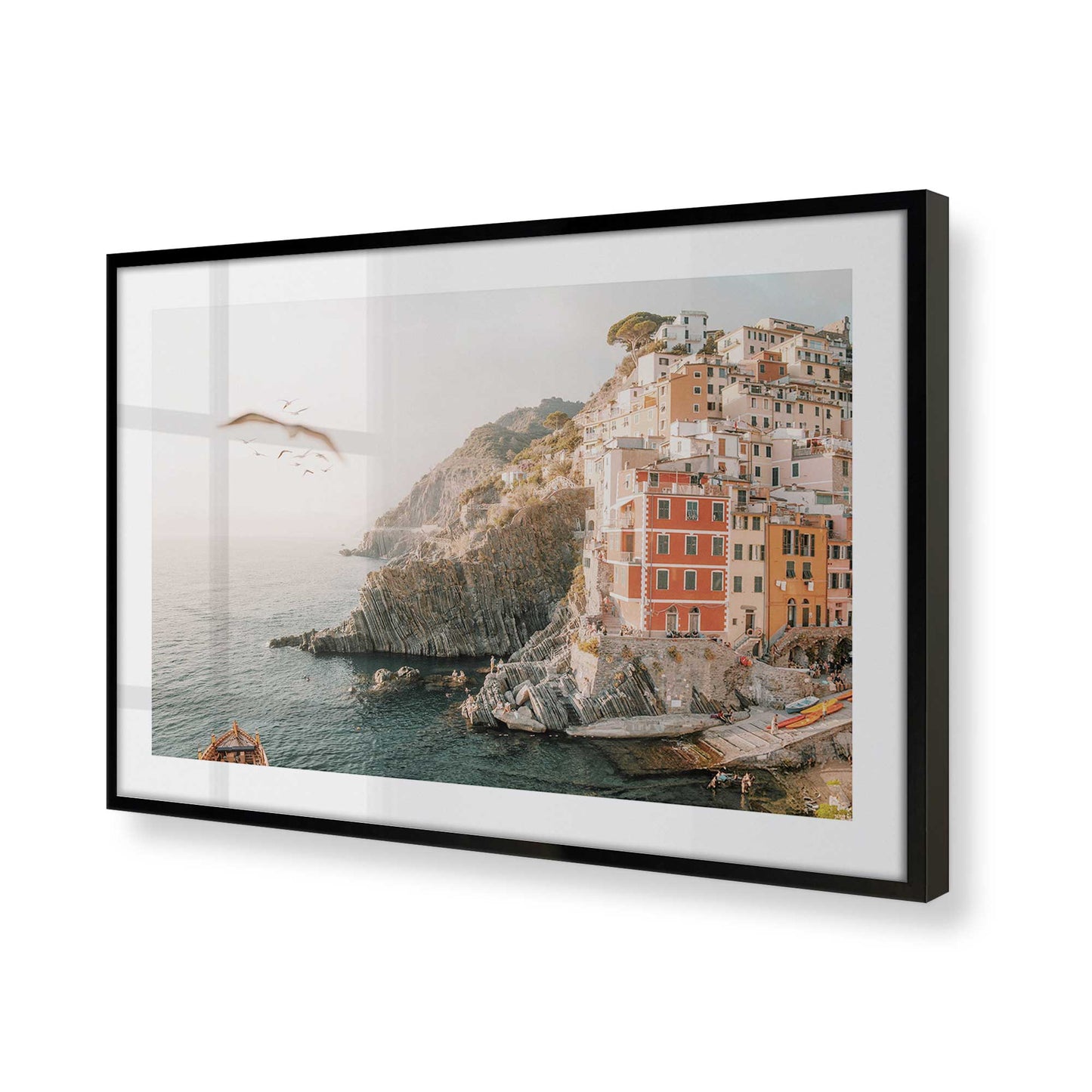 [Color:Satin Black], Picture of art in a Satin Black frame of the corner
