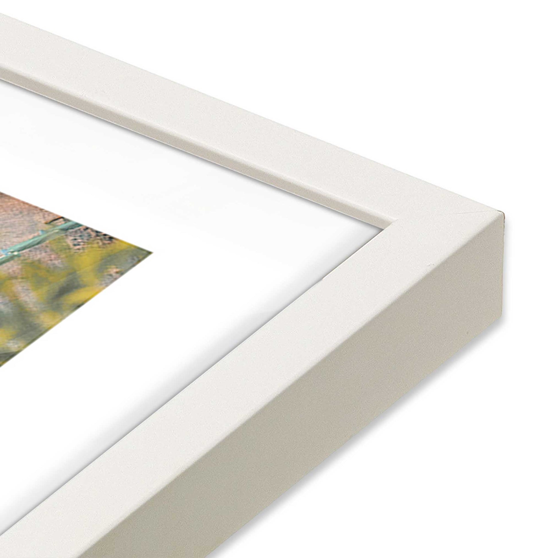 [Color:Opaque White], Picture of art in a Opaque White frame at an angle