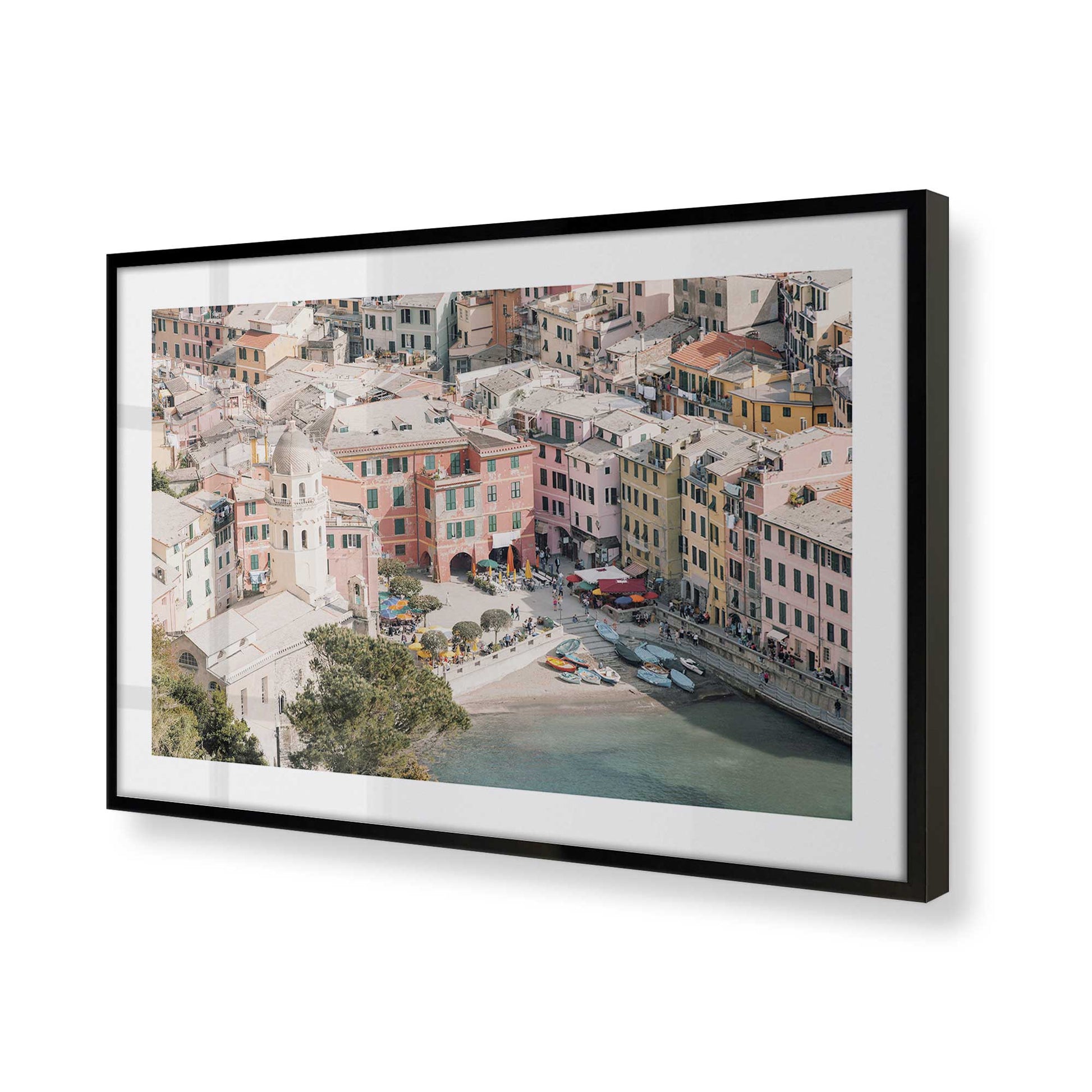 [Color:Satin Black], Picture of art in a Satin Black frame of the corner